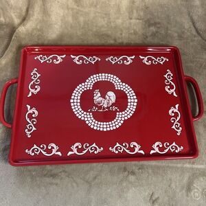 Temp-tations Doodle Doo - Two-Handled Large Serving Tray - 12 X 17